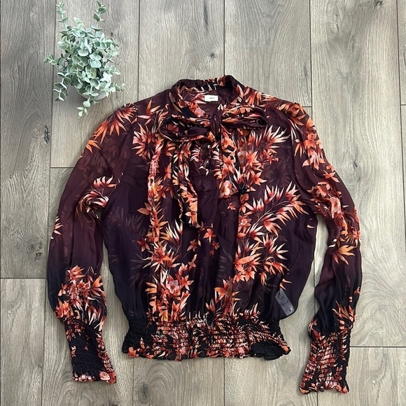 Warm Tops - WARM NY - Sheer Floral Women's Top - Estimating Size M